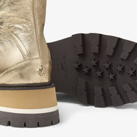 Bottines Chike en cuir métallisé avec liseré - Gold & Caramel