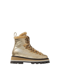 Bottines Chike en cuir métallisé avec liseré - Gold & Caramel