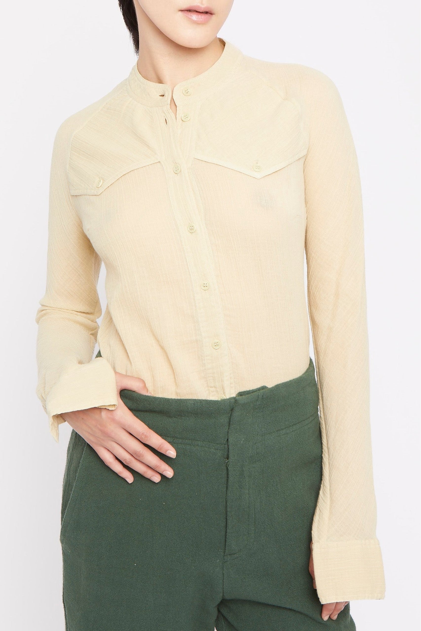 Blouse Chlo à manches longues - Yellow