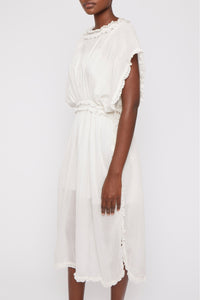 Robe drapée coupe longue - White