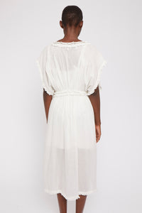 Robe drapée coupe longue - White