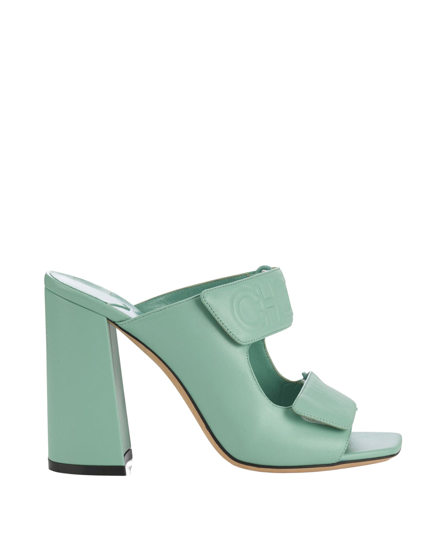 Mules Choo 100 en cuir - Antique Jade