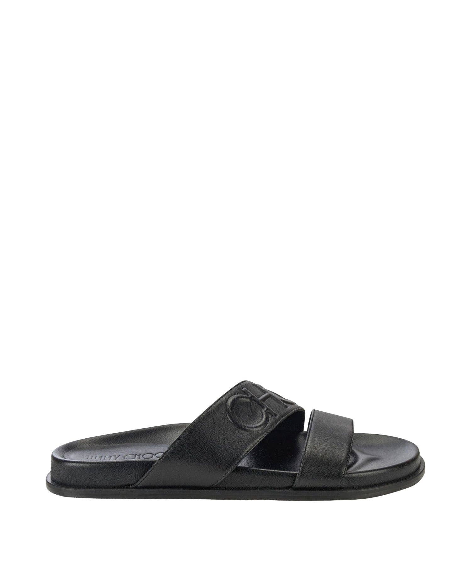 Sandales Choo en cuir avec logo Choo embossé - Black