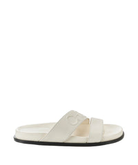 Sandales Choo Slide en cuir embossé - Milk