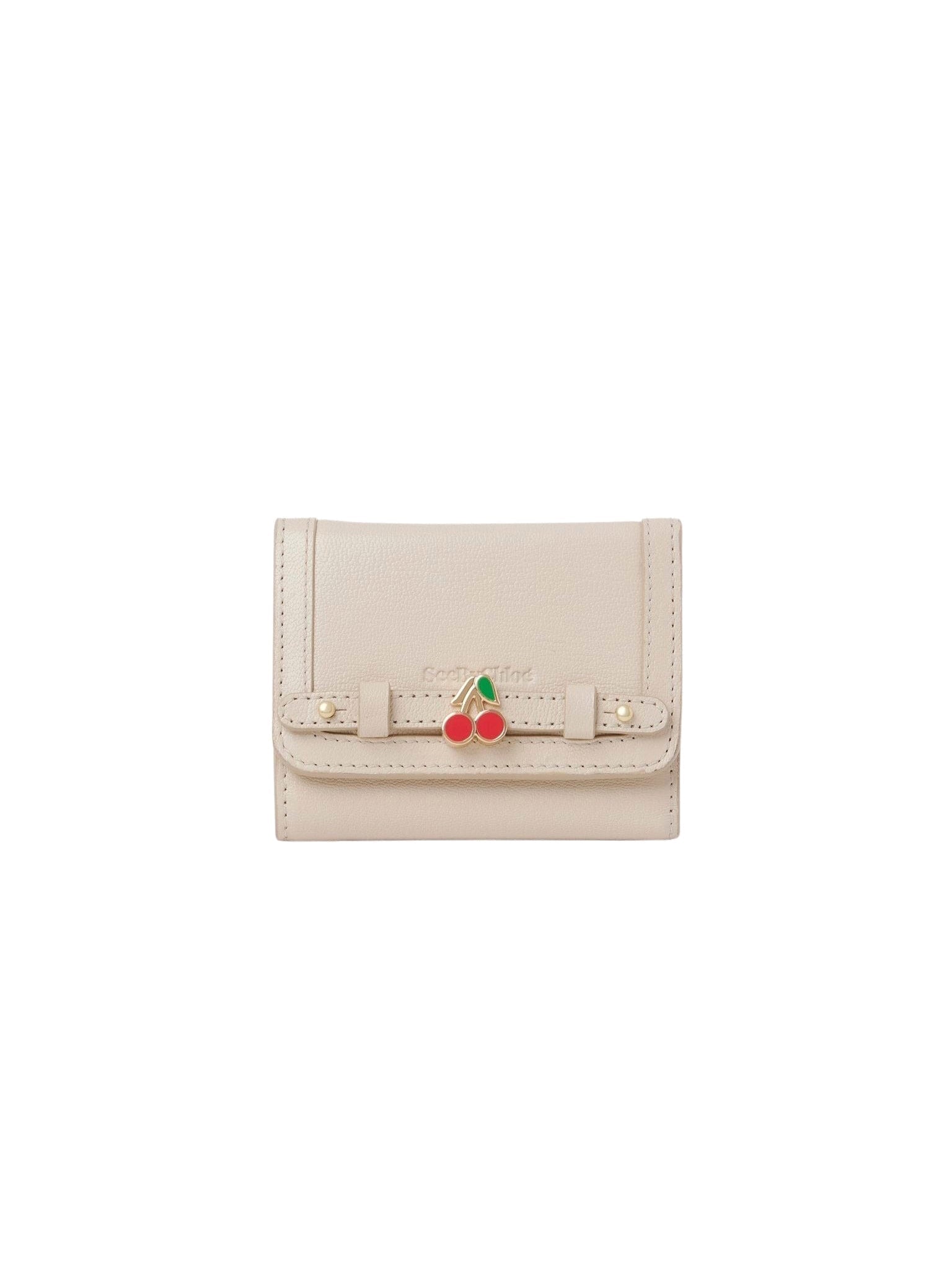 Portefeuille Compact My en cuir - Cement Beige