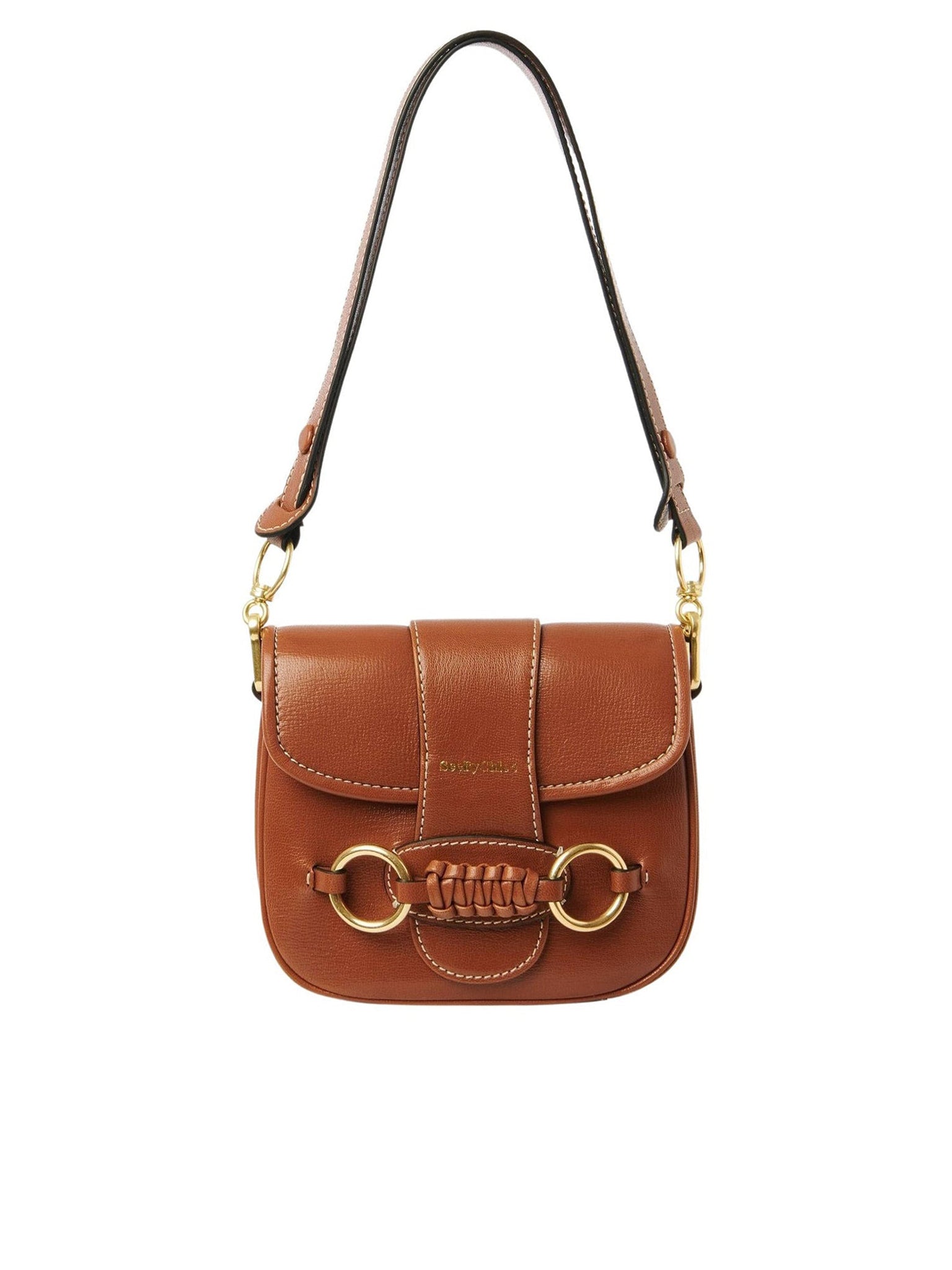 Sac porté épaule Saddie en cuir - Caramello
