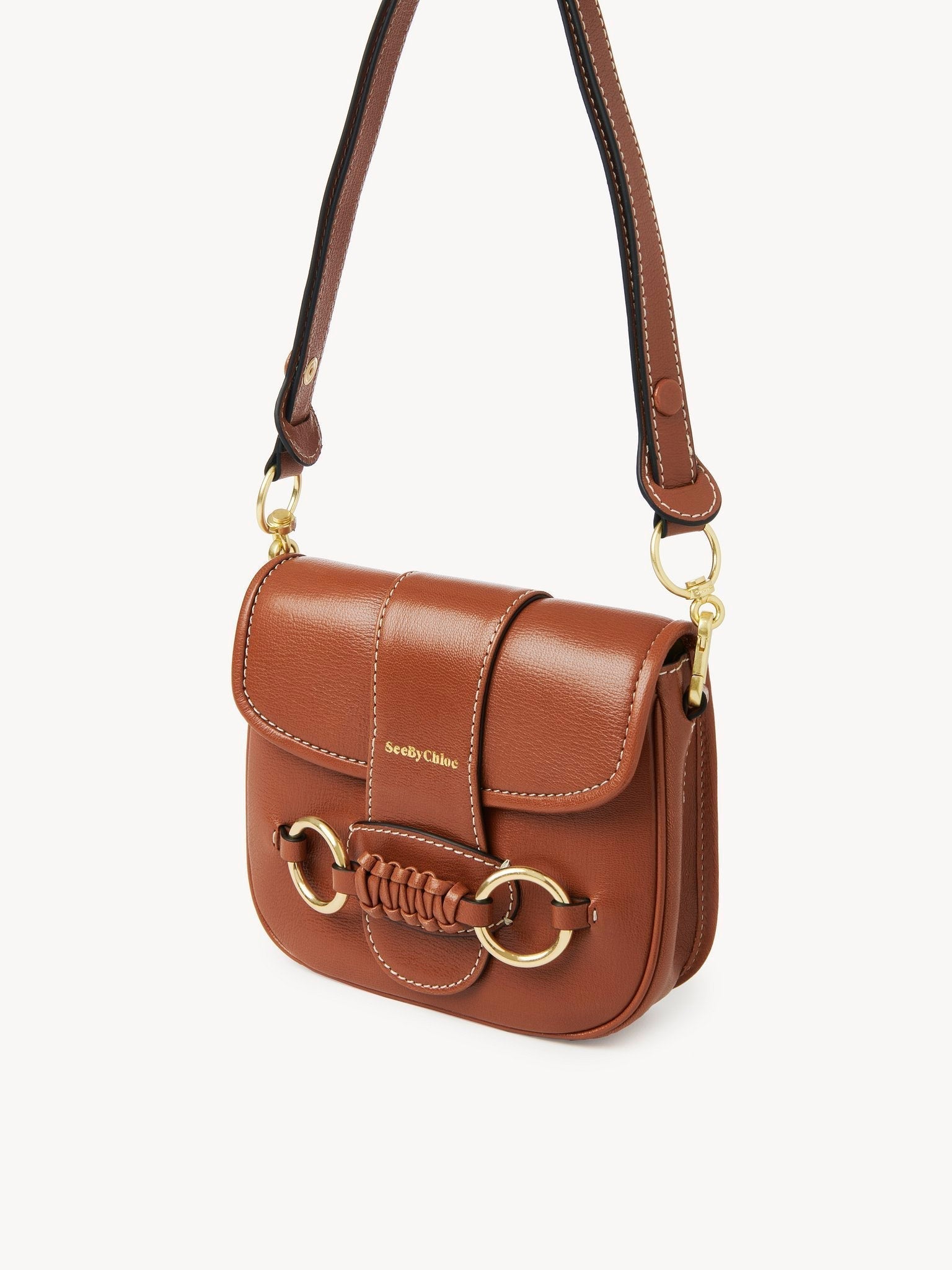 Sac porté épaule Saddie en cuir - Caramello