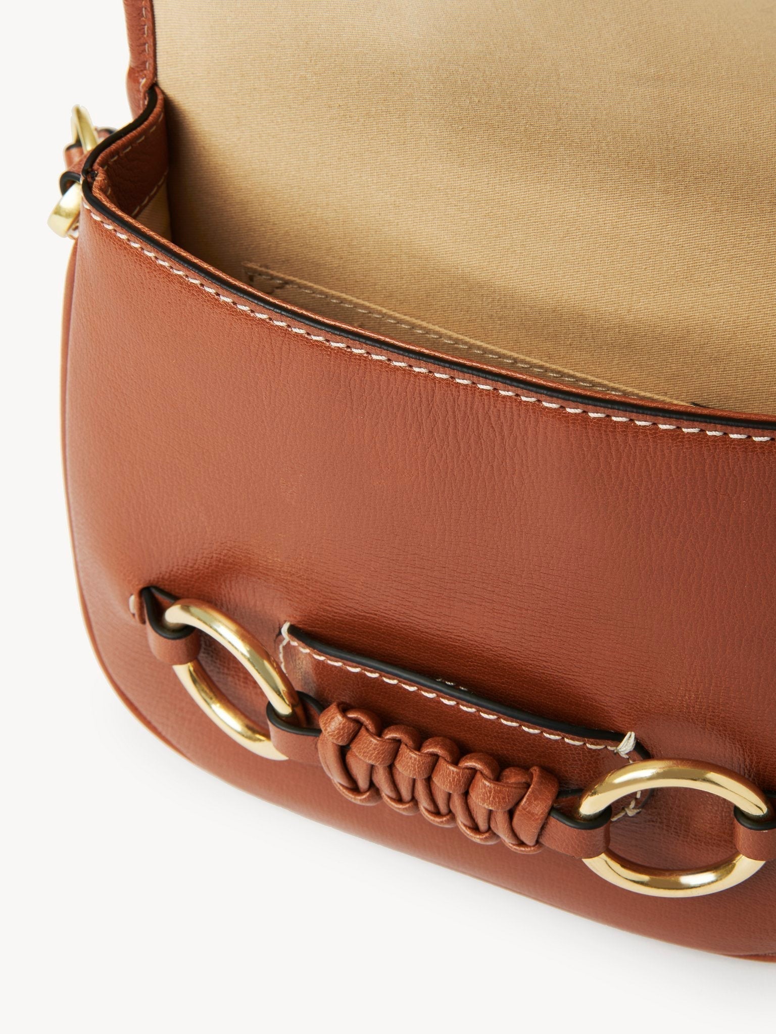 Sac porté épaule Saddie en cuir - Caramello