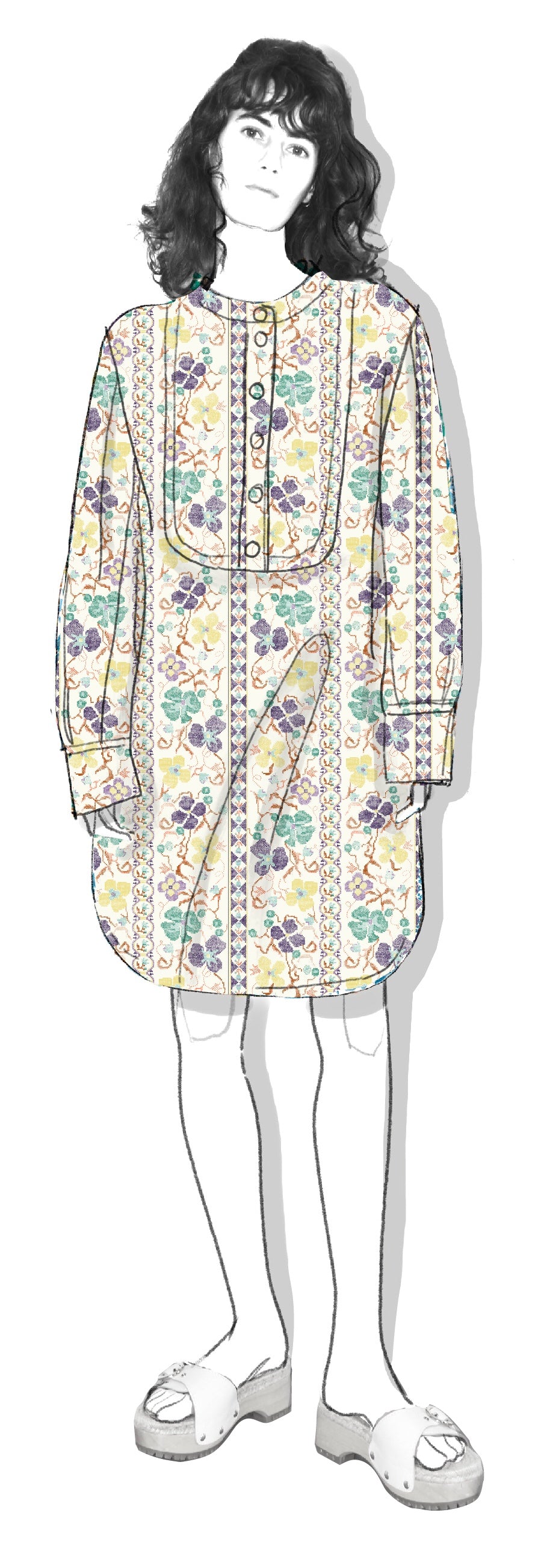 Multicolor White DRESS - Multicolor White