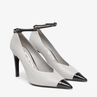 Cierra 100 pumps in leather - Marl Grey & Black