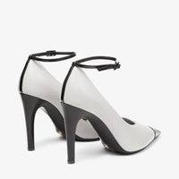 Cierra 100 pumps in leather - Marl Grey & Black