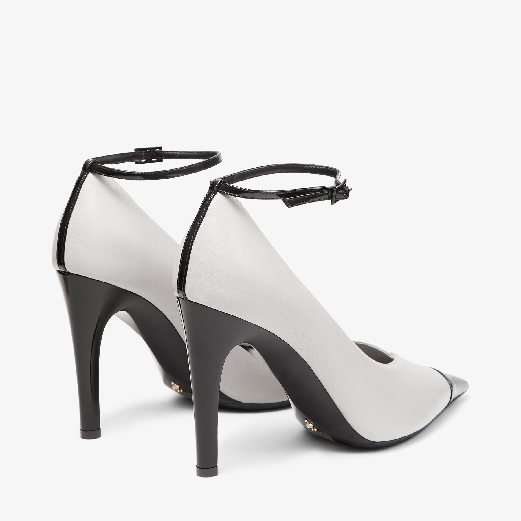 Cierra 100 pumps in leather - Marl Grey & Black