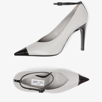 Cierra 100 pumps in leather - Marl Grey & Black