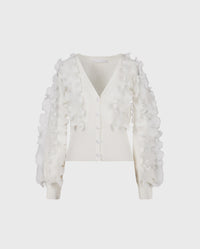 White / Cardigan Ciline