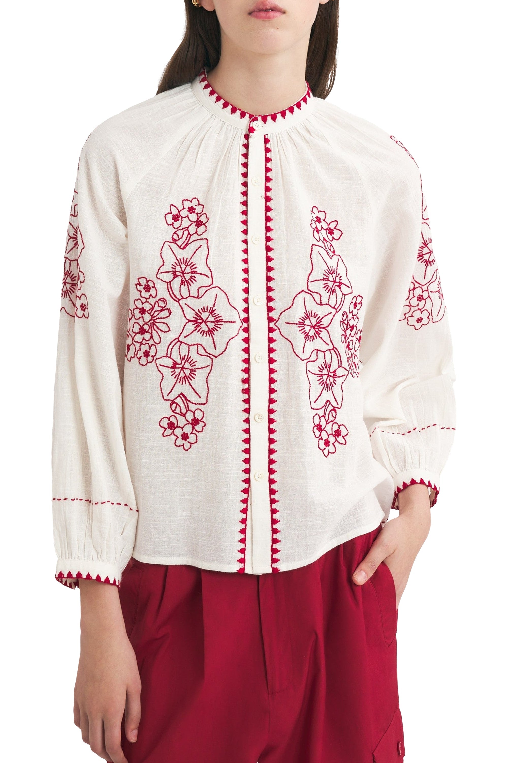 Blouse brodée Cindy - Cream