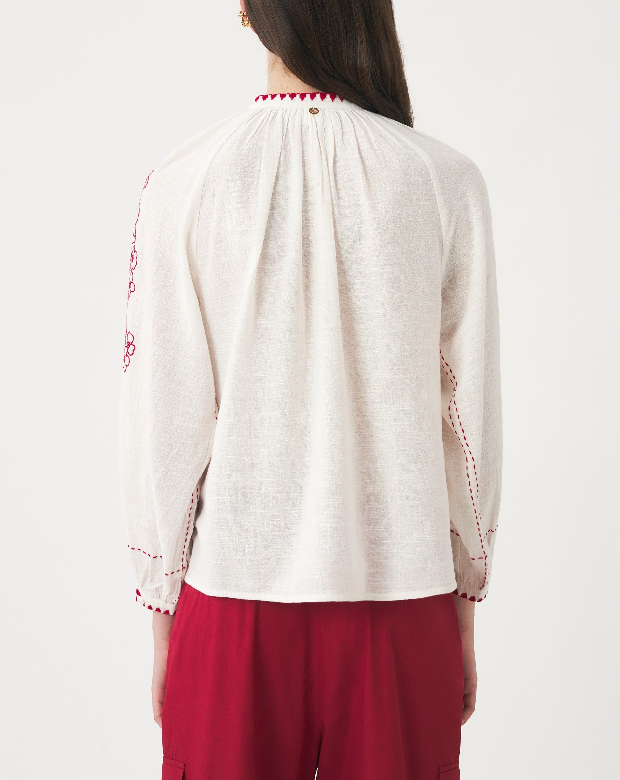 Blouse brodée Cindy - Cream
