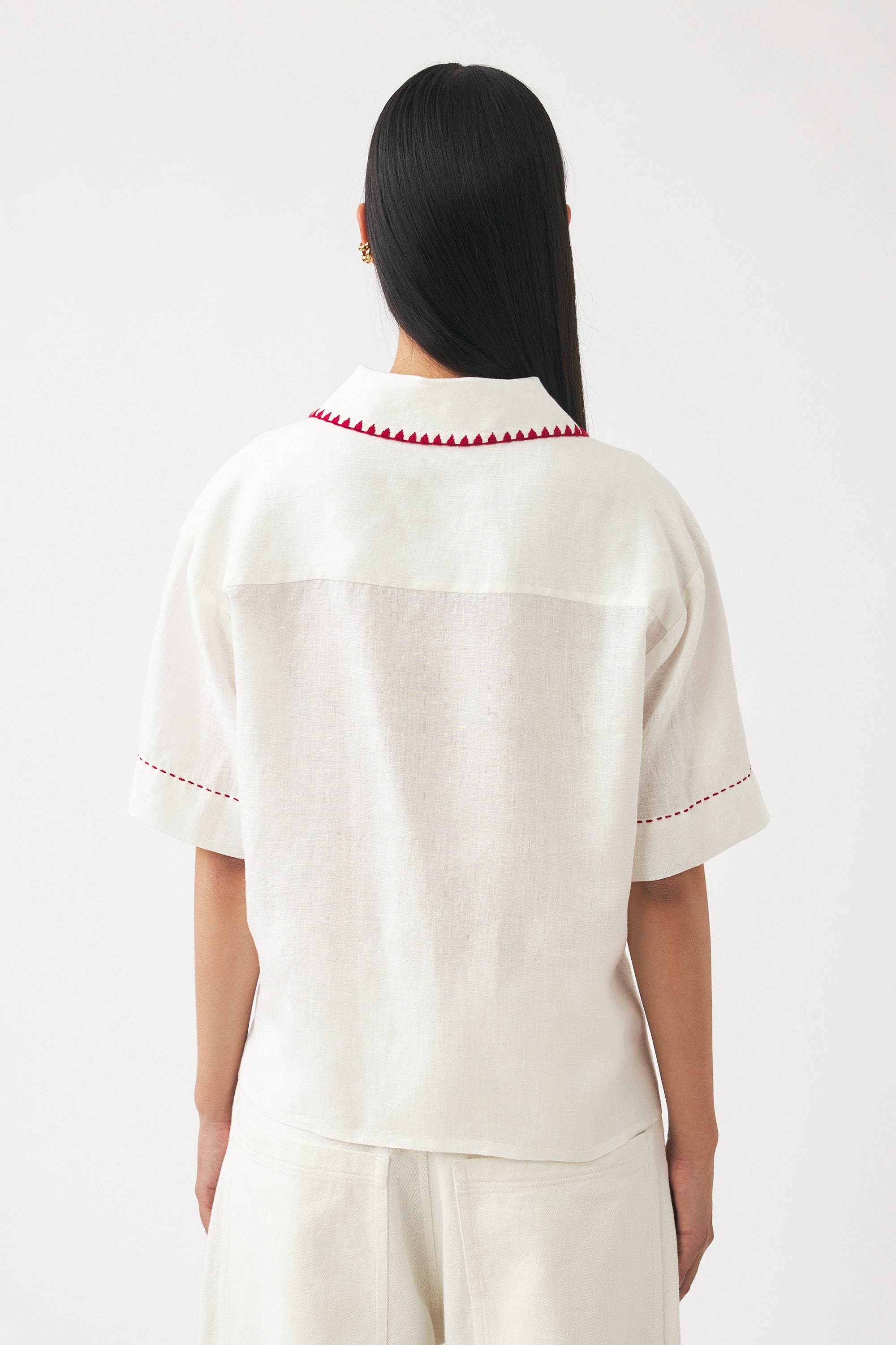 Chemise brodée Cindy - Cream