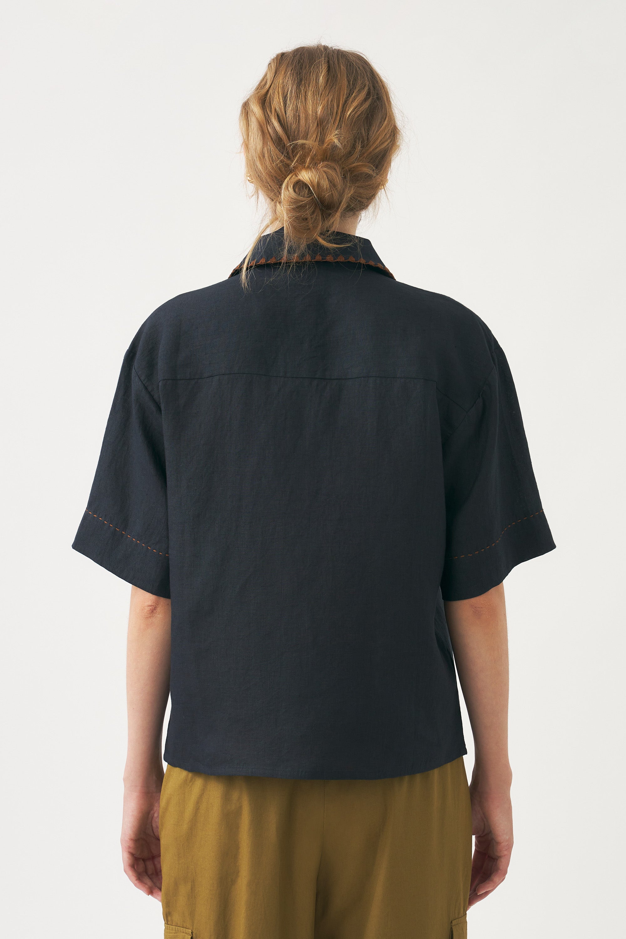 Chemise brodée Cindy - Fd Black