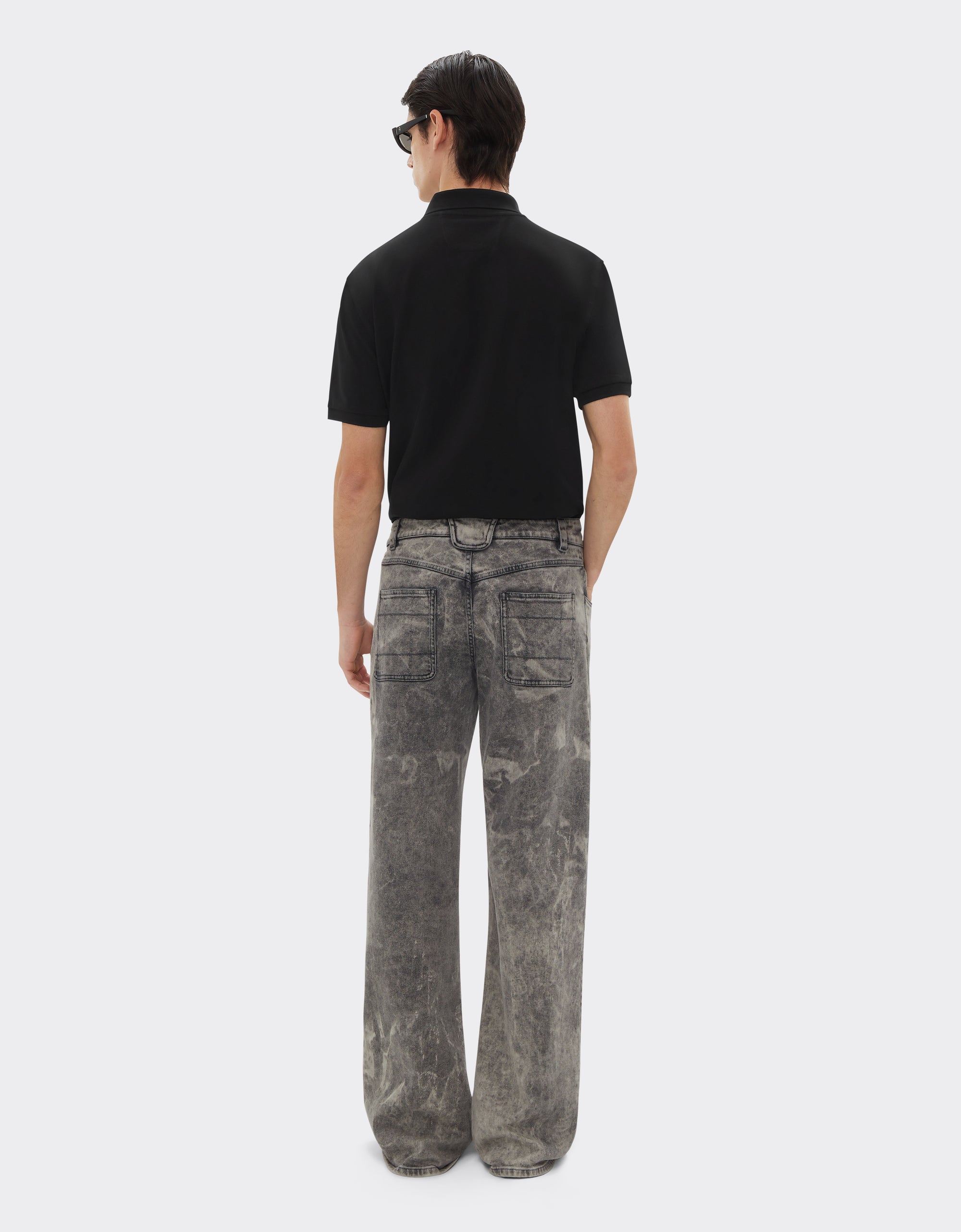 Polo shirt with Prancing Horse badge - Nero
