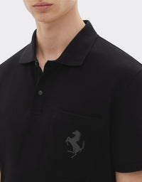 Polo shirt with Prancing Horse badge - Nero