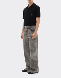 Polo shirt with Prancing Horse badge - Nero