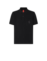 Polo shirt with Prancing Horse badge - Nero