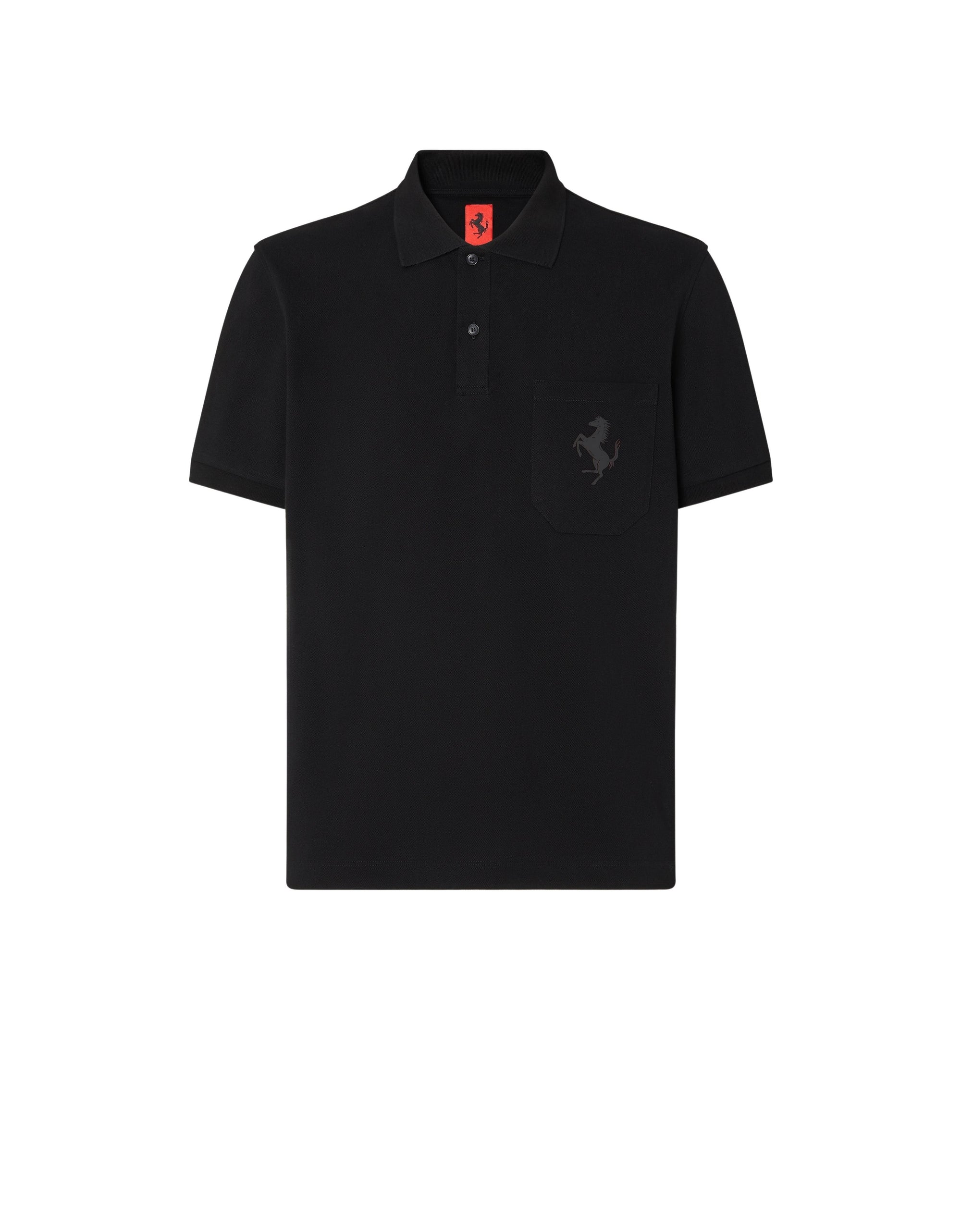 Polo shirt with Prancing Horse badge - Nero