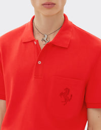 Polo shirt with Prancing Horse badge - Rosso Dino