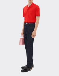Polo shirt with Prancing Horse badge - Rosso Dino