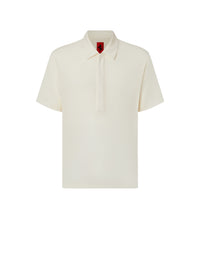 Polo boutonnière invisible tricoté - Avorio