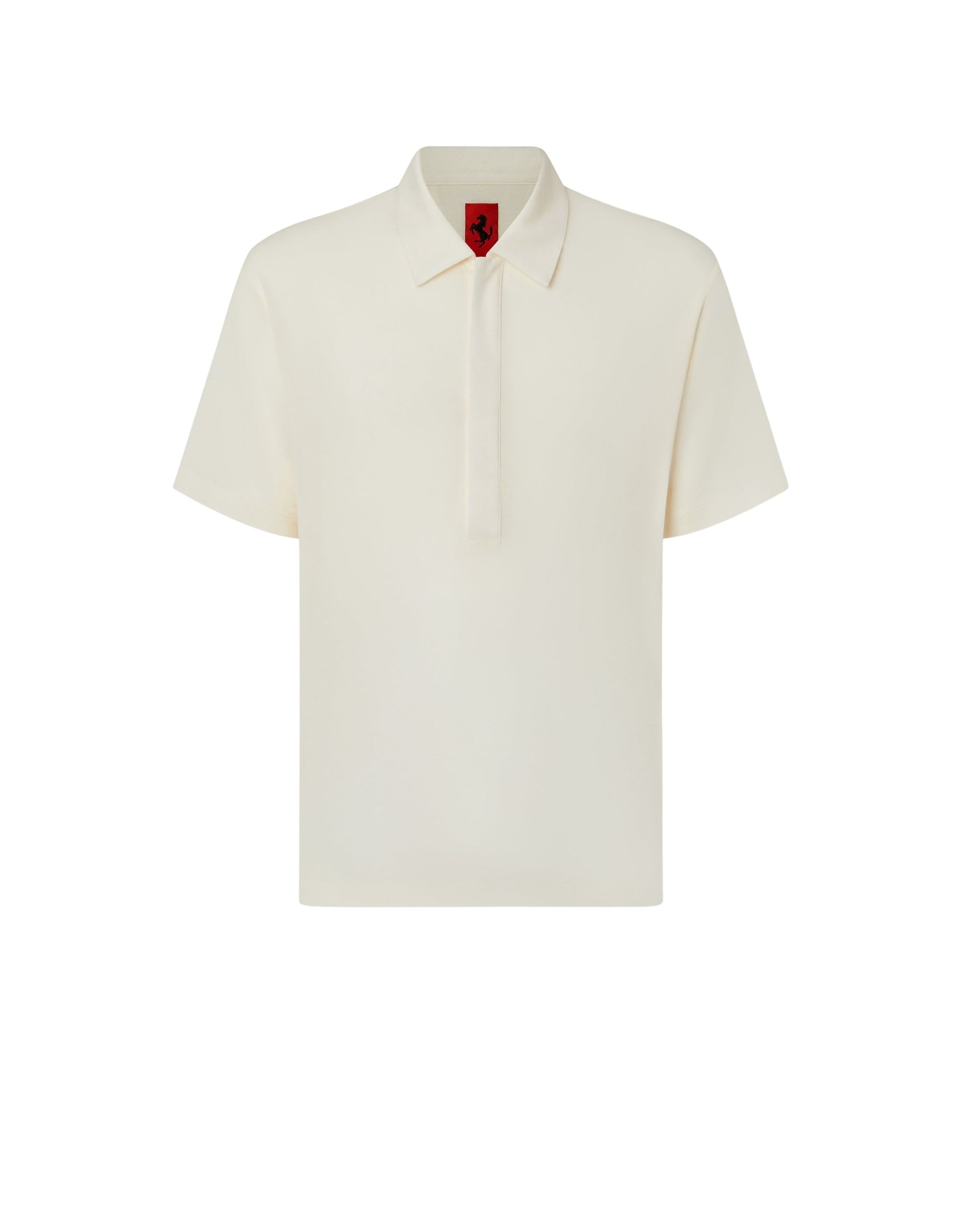 Polo boutonnière invisible tricoté - Avorio