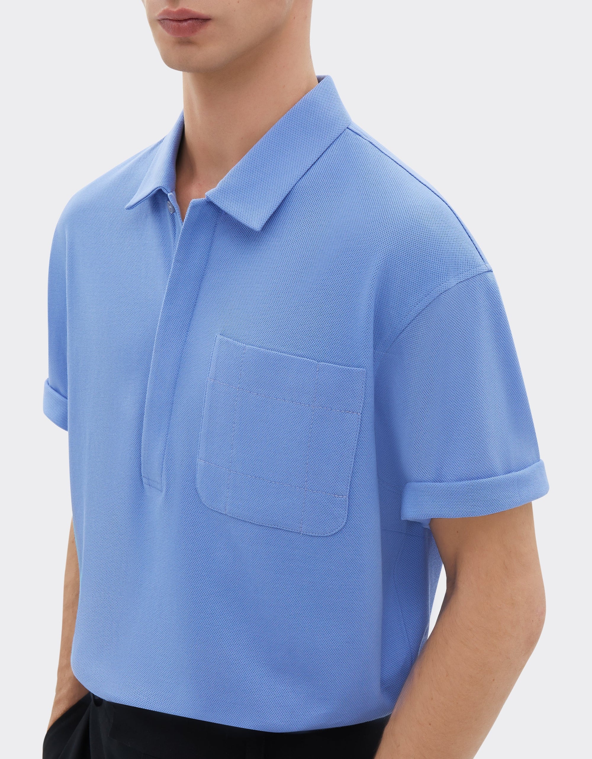 Polo boutonnière invisible avec poche - Ciano