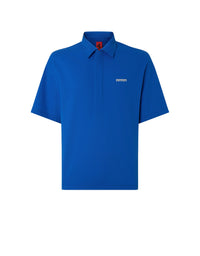 Polo boutonnière invisible avec logo Ferrari - Blu Klein