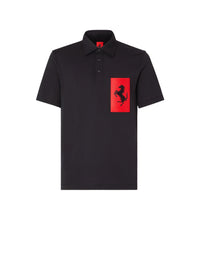 Polo avec poche Cheval cabré - Nero