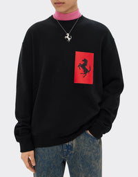 Sweat-shirt avec poche Cheval cabré - Nero