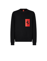 Sweat-shirt avec poche Cheval cabré - Nero