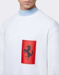 Sweat-shirt avec poche Cheval cabré - Bianco