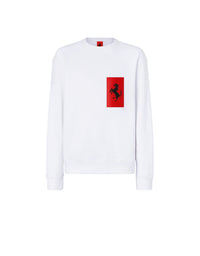 Sweat-shirt avec poche Cheval cabré - Bianco