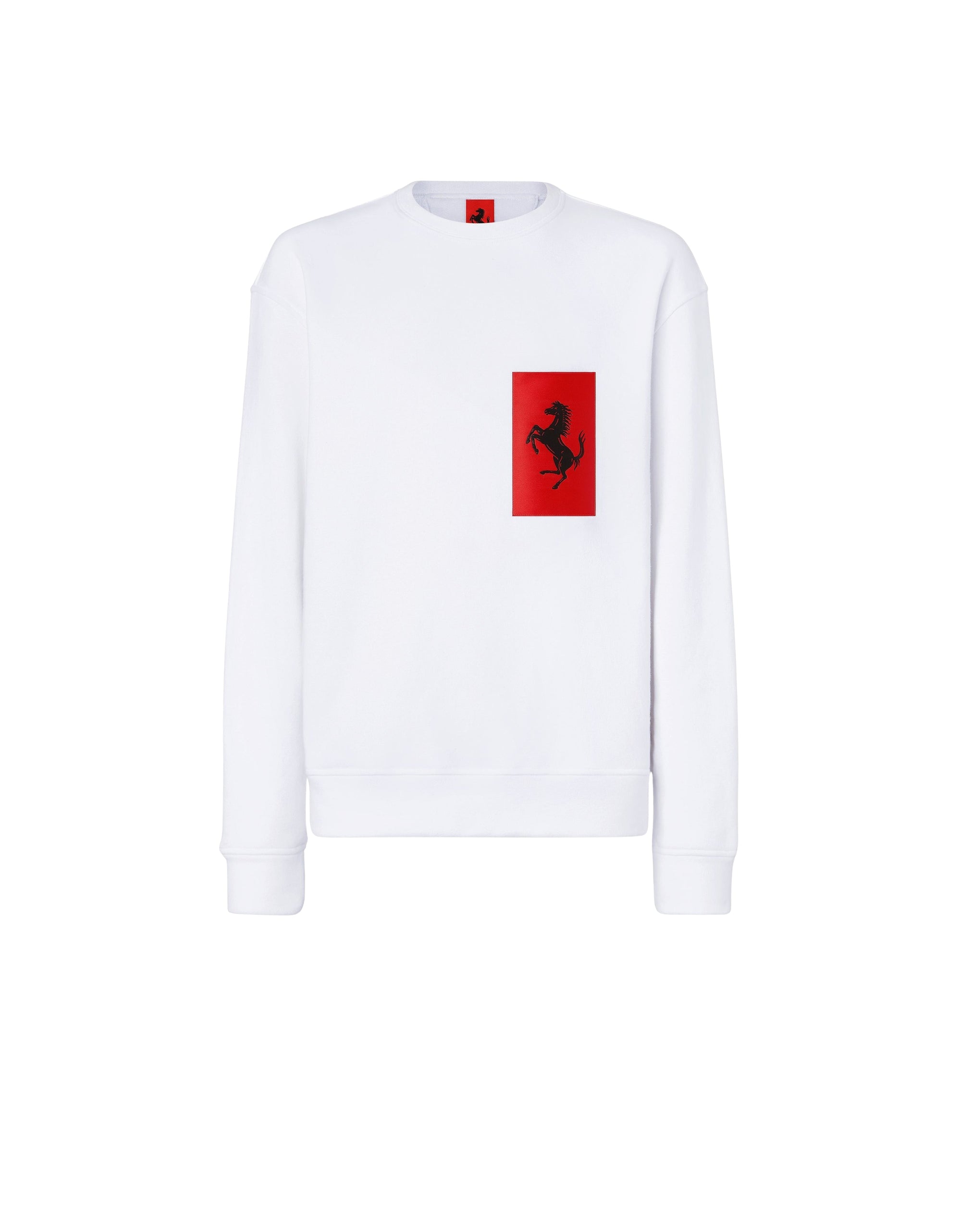 Sweat-shirt avec poche Cheval cabré - Bianco