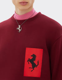 Sweatshirt with Prancing Horse pocket - Bordeaux