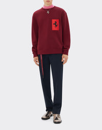 Sweatshirt with Prancing Horse pocket - Bordeaux