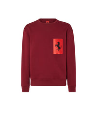 Sweatshirt with Prancing Horse pocket - Bordeaux
