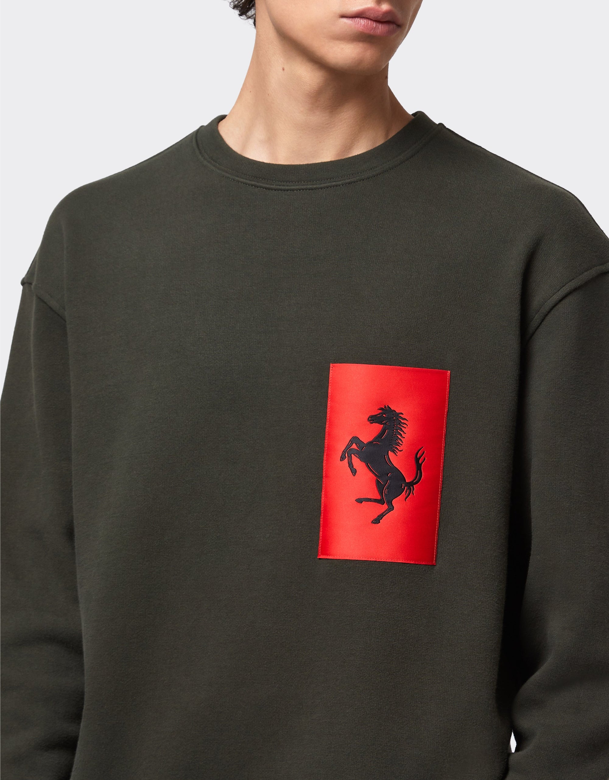 Sweat-shirt avec poche Cheval cabré - Militare