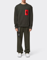 Sweat-shirt avec poche Cheval cabré - Militare