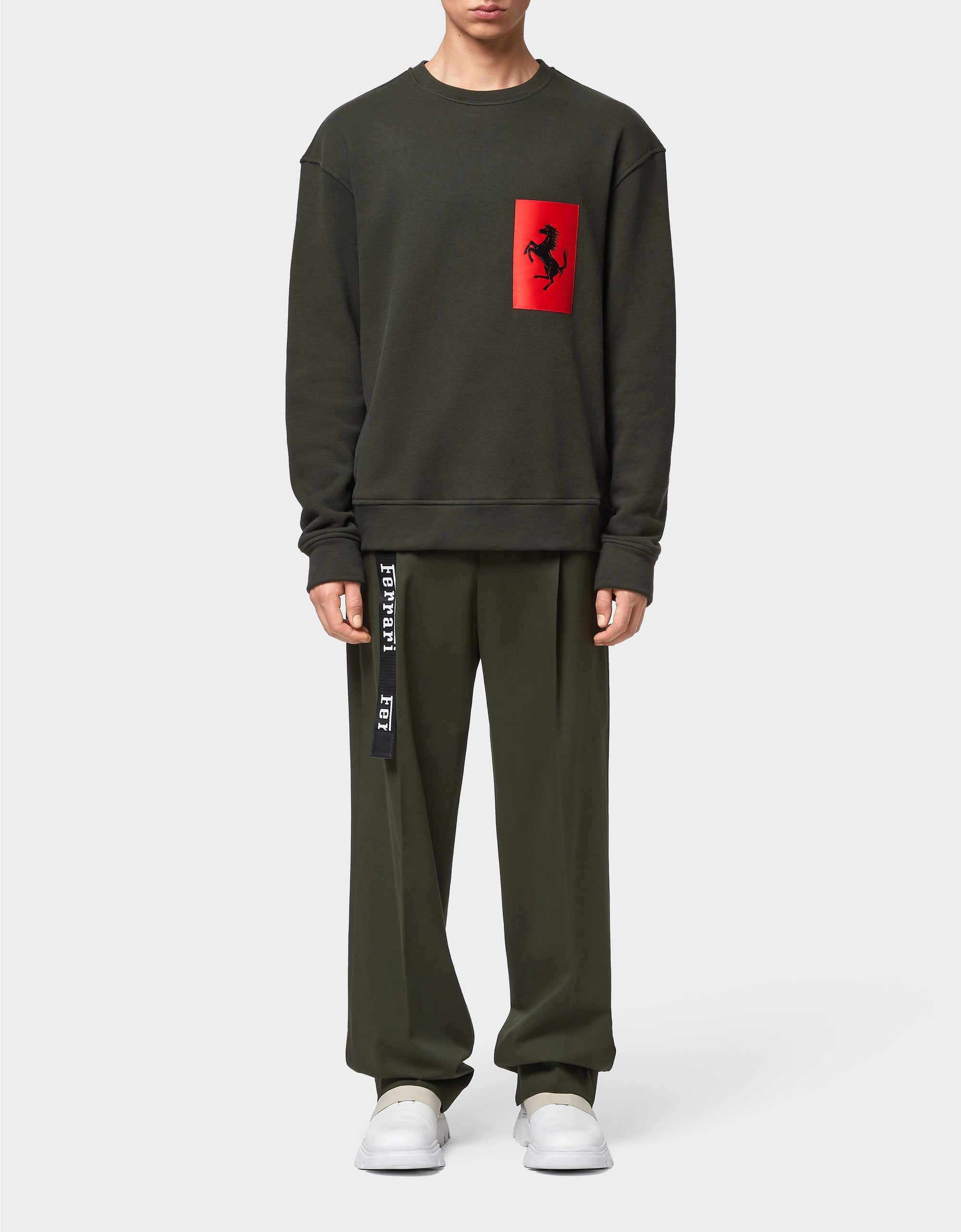 Sweat-shirt avec poche Cheval cabré - Militare