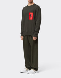 Sweat-shirt avec poche Cheval cabré - Militare