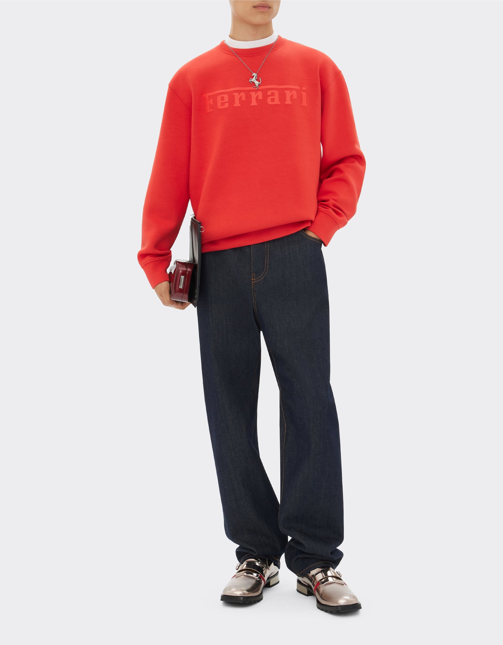 Sweatshirt with Ferrari logo - Rosso Dino