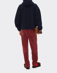 Sweat à capuche motif jacquard - Navy Blu