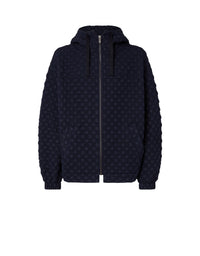 Sweat à capuche motif jacquard - Navy Blu