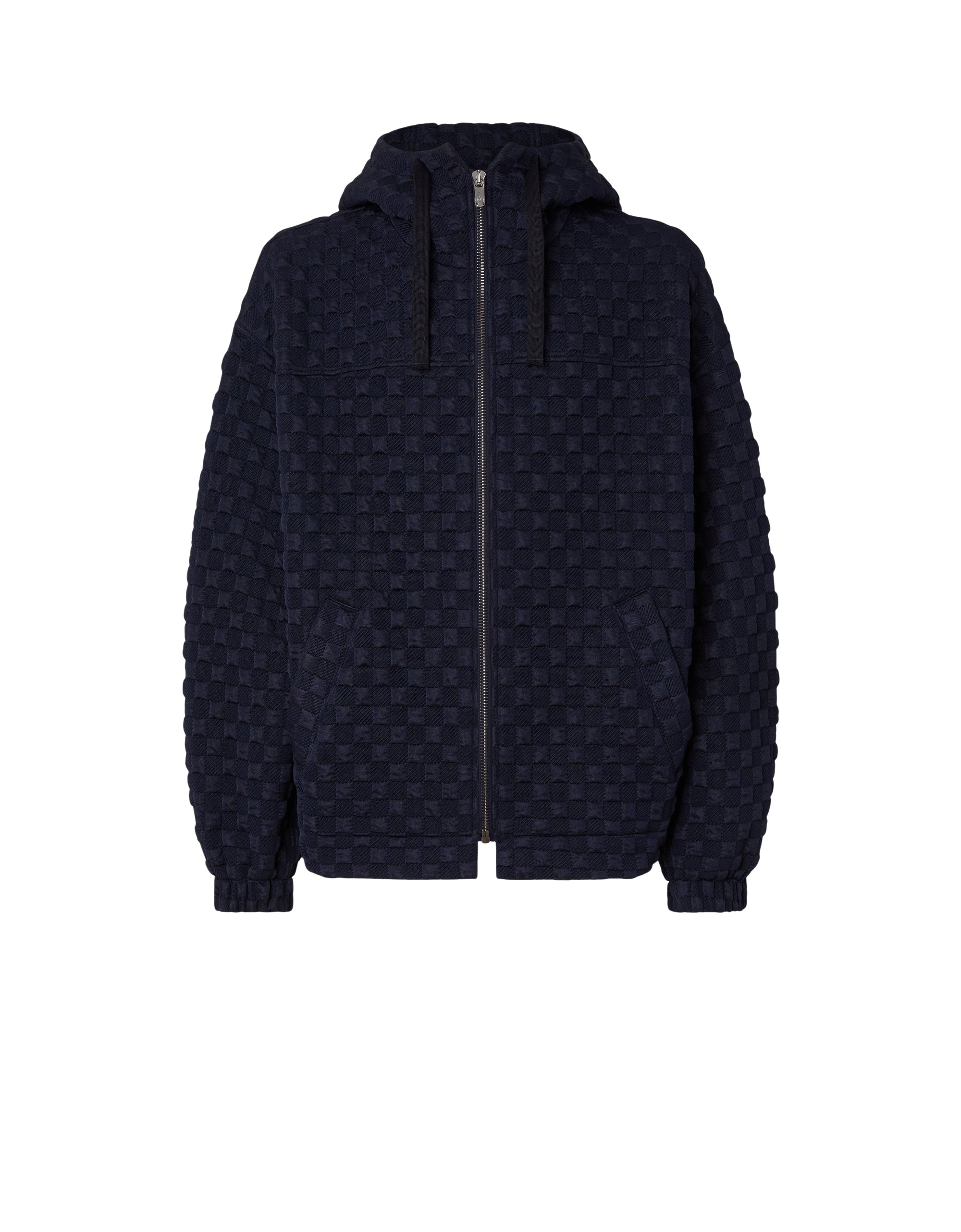 Sweat à capuche motif jacquard - Navy Blu